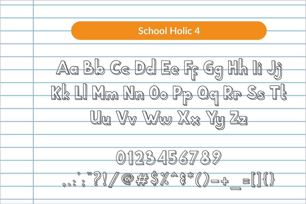 School Holic | 7 Font Styles + Bonus preview 6