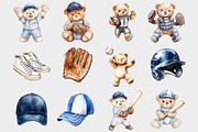 Baseball Teddy Bear Clipart, a Seasonal Illustration by Design Market (Thumbnail 4 of 4)