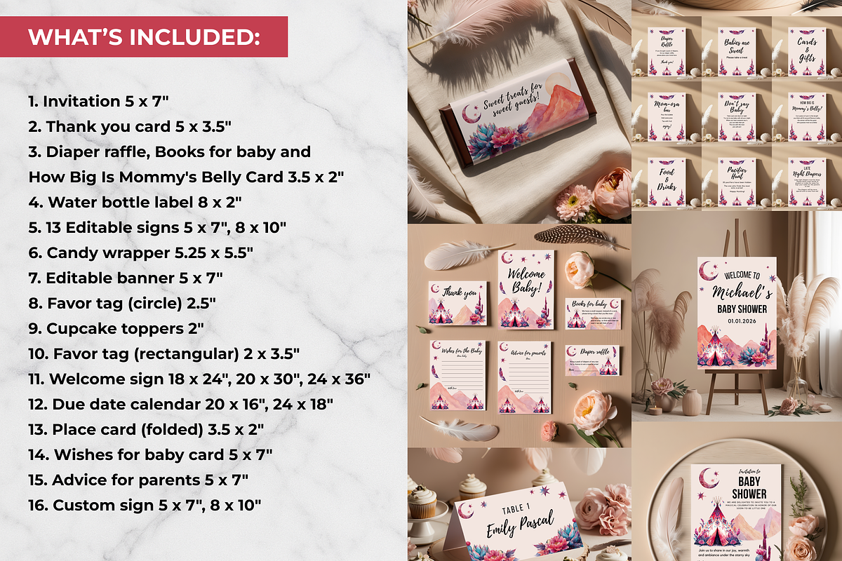 Native American Baby Shower Bundle preview 4
