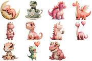 Baby Dinosaur Clipart Bundle, an Illustration by Craft Nest (Thumbnail 3 of 4)