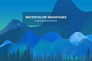 Watercolor Mountains Web Background, a Templates & Theme by audeemirza (Thumbnail 1 of 5)