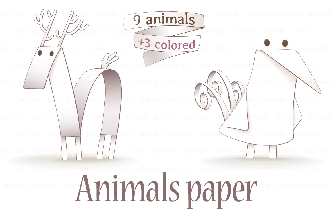 Animals paper, an Animal Illustration by javi.ruiz | Creative Market