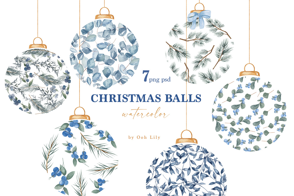 Cold winter.Watercolor Christmas Set, a Seasonal Illustration by Ooh Lily (Photo 3 of 20)