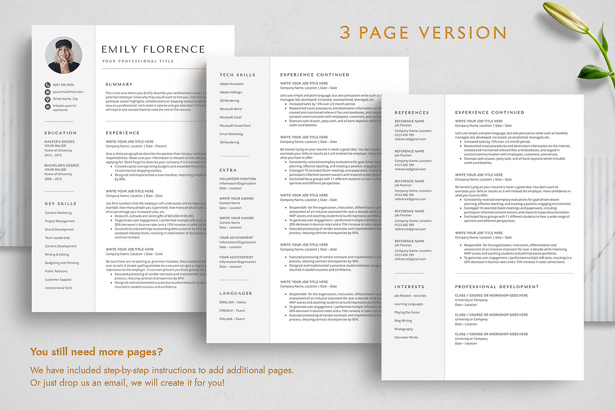 Photo Resume Template for Word, a Resume Template by TheStandOutResume (Photo 4 of 10)