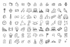 540 Business Hand Drawn Doodle Icons