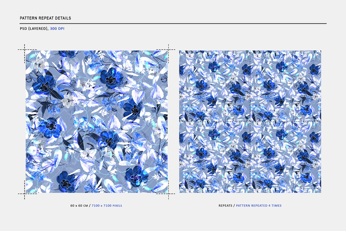 Blue Poppy Flowers-Seamless Pattern, a Pattern Graphic by texvogue (Photo 3 of 11)