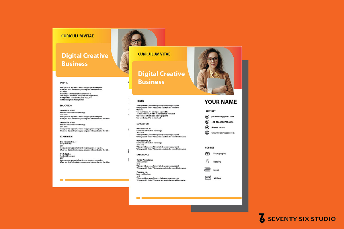 Modern CV Template, a Resume Template by dulchaer29