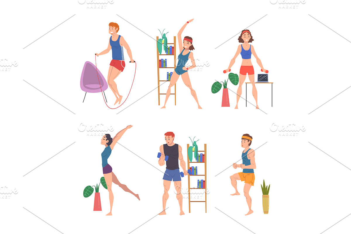 Athletic Male and Female Character, a Person Illustration by TopVectors