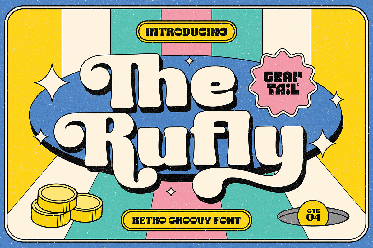 The Rufly - Retro Font, a Sans Serif Font by Graptail (Photo 1 of 9)