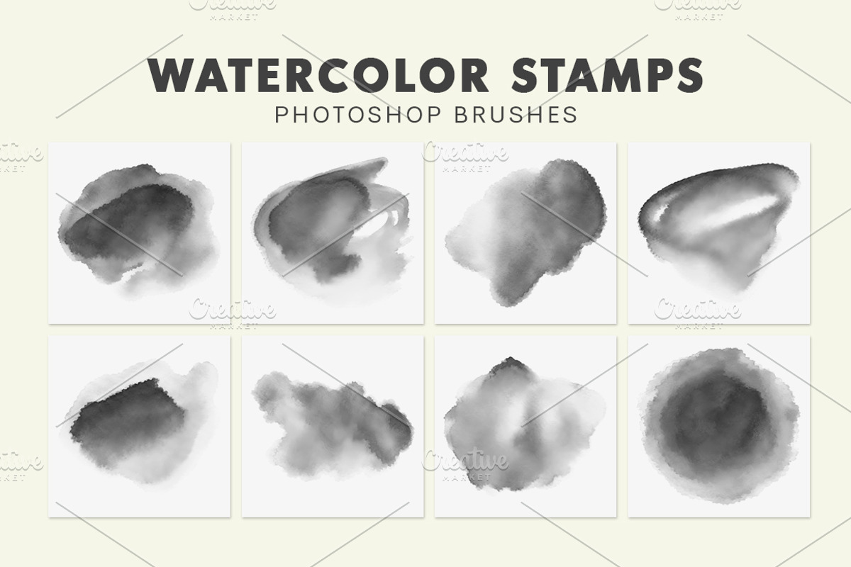20 Watercolor Photoshop Brushes, a Brush Add-On by AB-TheDesigner (Photo 3 of 4)