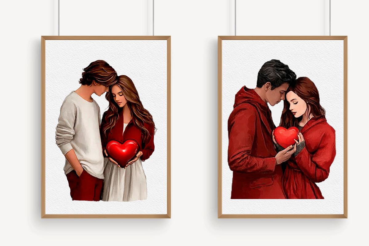 Valentines Day Romantic Couple clipa, an Illustration by Libby Wishes (Photo 6 of 6)