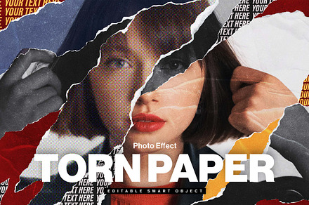 Torn Paper Photo Effect Template, a Layer Style Add-On by DesignerCandies