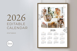 2026 Photo Collage Calendar Template, a Poster Template by R-studio