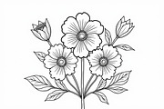 Botanical Line Art Coloring Sheets, an Illustration by balal (Thumbnail 3 of 9)