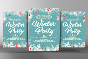 Winter Party Flyer Template, a Flyer Template by graphicforest