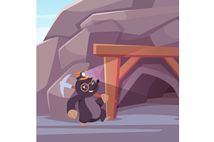 Mole. happy cartoon animal digger, an Animal Illustration by Onyx