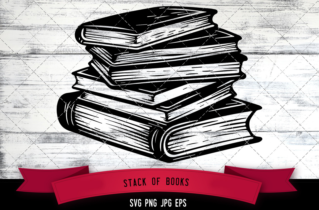 Stack of Books SVG, Bibliophile SVG, an Object Graphic by The ...