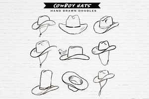 Cowboy Hat Western Doodles Bundle