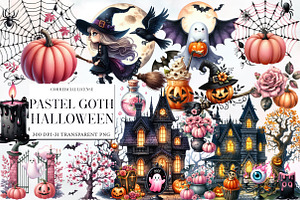 Pastel Goth Halloween clipart, an Illustration by Designworld