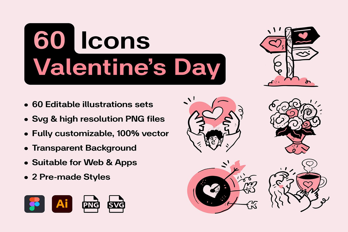 60 Valentine Love Fintech Illustrati, an Object Illustration by Lumina_ui_ux202 (Photo 1 of 8)