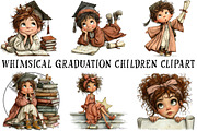 Whimsical Graduation Children Clipar, an Illustration by OK Design (Thumbnail 2 of 6)