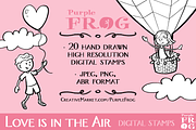 LOVE IS IN THE AIR - Digital Stamps, an Outline Icon by Purple Frog (Thumbnail 2 of 2)