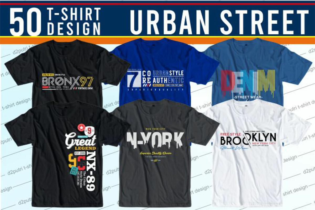 Urban City Typography T Shirt Design, a Graphic by D2PUTRI (Photo 1 of 26)