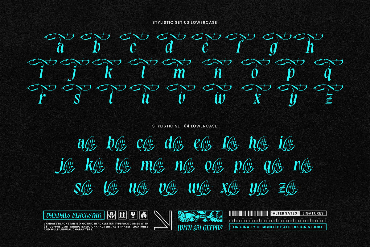 Vandals Blackstar Typeface, a Blackletter Font by alit design (Photo 17 of 20)