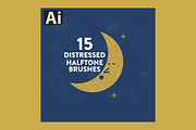Distressed Vector Halftone Brushes, a Texture Graphic by Vision Globe Design (Thumbnail 1 of 3)