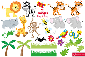 Jungle Animals Clipart -C15