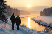 Winter Sunset Stroll | Stock Photo, a Holiday Photo by Aura Canyon HQ (Thumbnail 1 of 6)