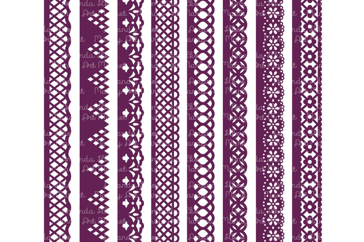 Plum Lace Clipart Borders, an Illustration by Amanda Ilkov (Photo 4 of 5)