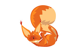 Cute Squirrel Lying on Its Back, an Animal Illustration by TopVectors