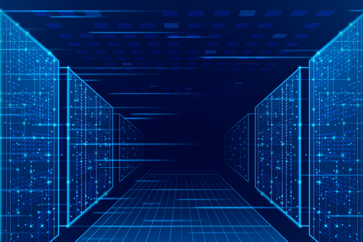 Blue data center abstract vector, an Object Illustration by art PVP - market (Photo 2 of 3)