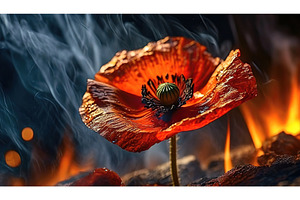 A fiery, red poppy with black center, a Nature Photo by Igor Tichonow
