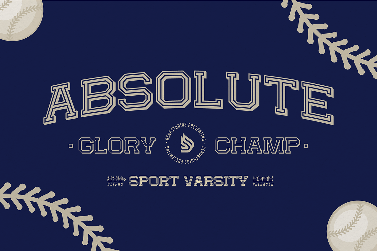Absolute Glory Champ | Sport Varsity, a Slab Serif Font by Denustudios (Photo 1 of 12)