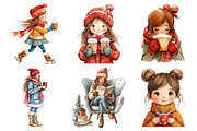 Christmas Coffee Girl Clipart, an Illustration by Daily.Designs (Thumbnail 4 of 5)