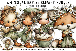 Whimsical Easter Clipart Bundle, an Illustration by OK Design