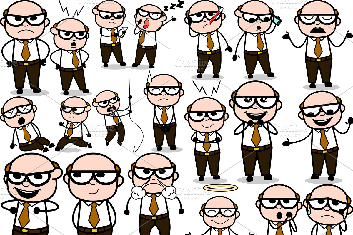 Old Man ~ Cartoon Character Set, a Person Illustration by The Toon Company (Photo 2 of 7)