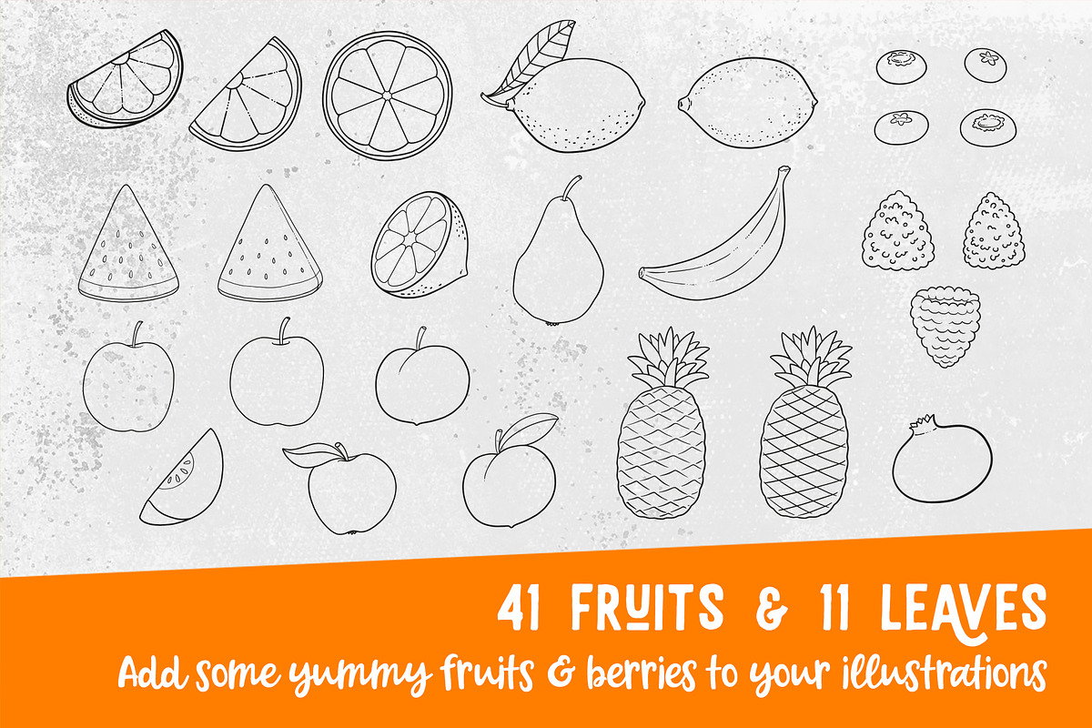 Procreate Icecream & Fruits Stamps, a Brush Add-On by PrettyLittlePigs (Photo 7 of 9)