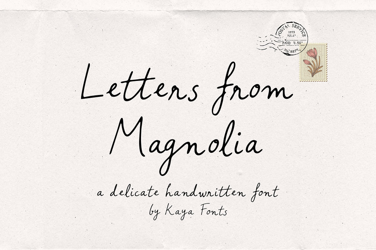 Letters from Magnolia Script Font, a Handwritten Font by Kaya Fonts (Photo 1 of 32)