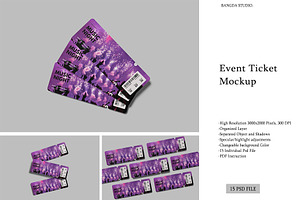 Event Ticket Mockup Bundle, a Flyer Template by Bangdastudio