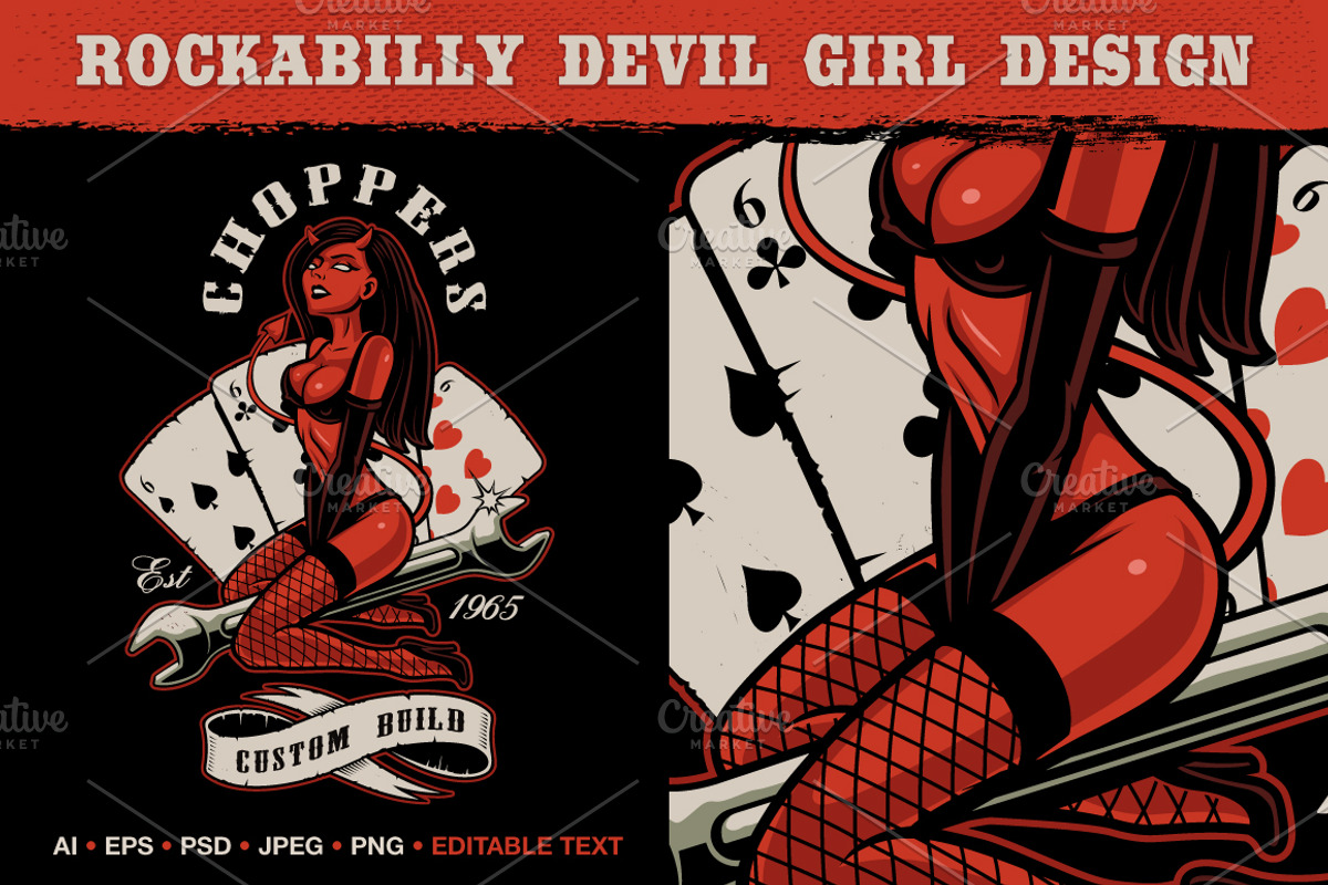 Rockabilly devil girl, an Education Illustration by Harry Kasyanov (Photo 1 of 4)