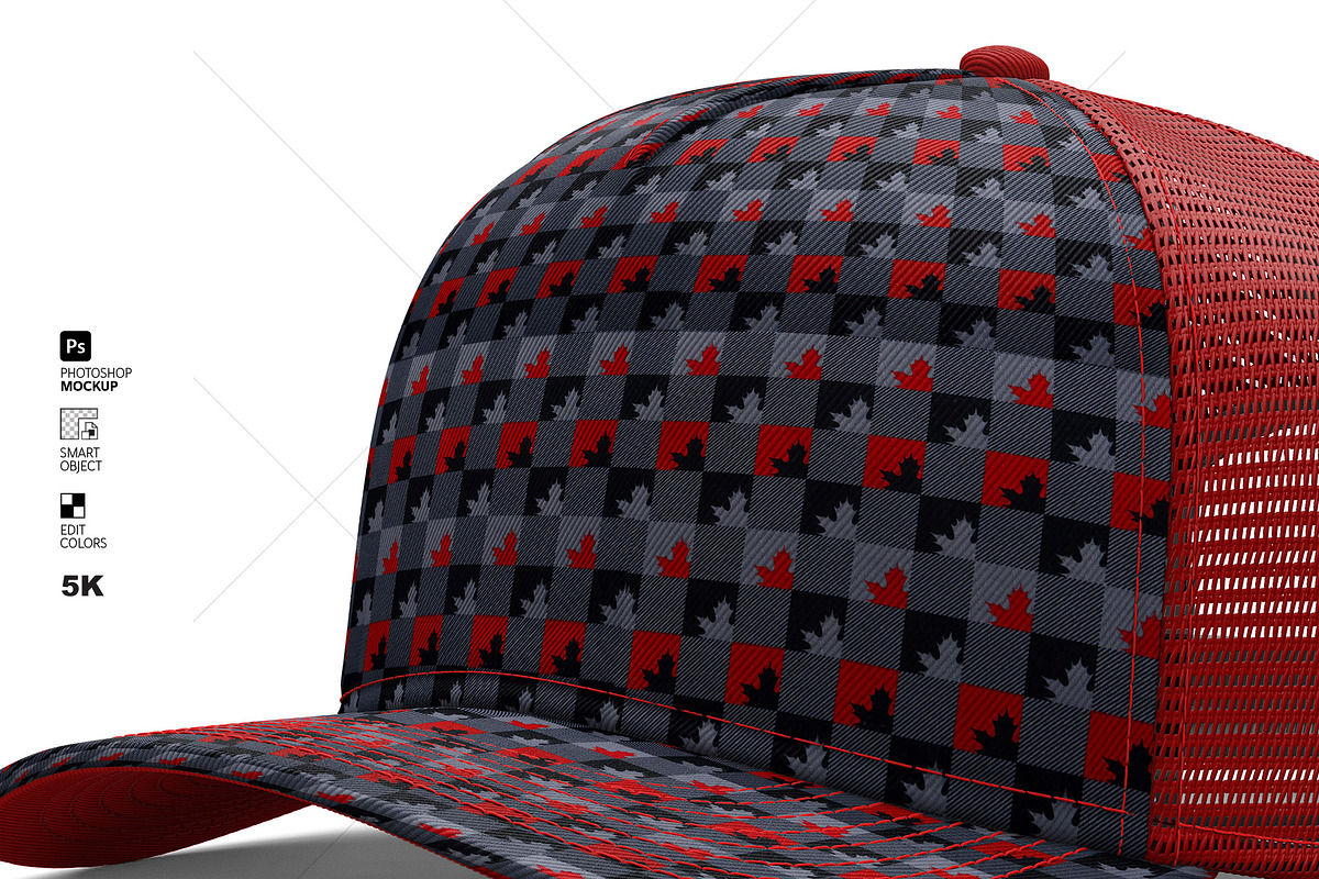 Fully Editable 5-Panel Hat PSD, a Hat Mockup by LESZ Design (Photo 6 of 7)