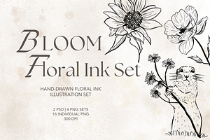 Bloom: Hand-Drawn Floral Ink, an Illustration by AMMi