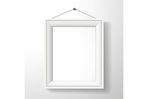 3d vector blank frame on white wall, a Print Template by TotallypicRF