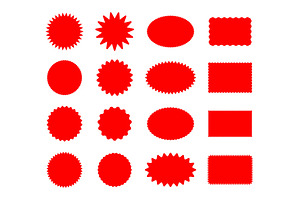 Star price red stickers set, a Decorative Illustration by Stock-Smart-Start