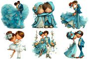 Valentine Weeding Couple Clipart, an Illustration by Craft Nest (Thumbnail 3 of 9)