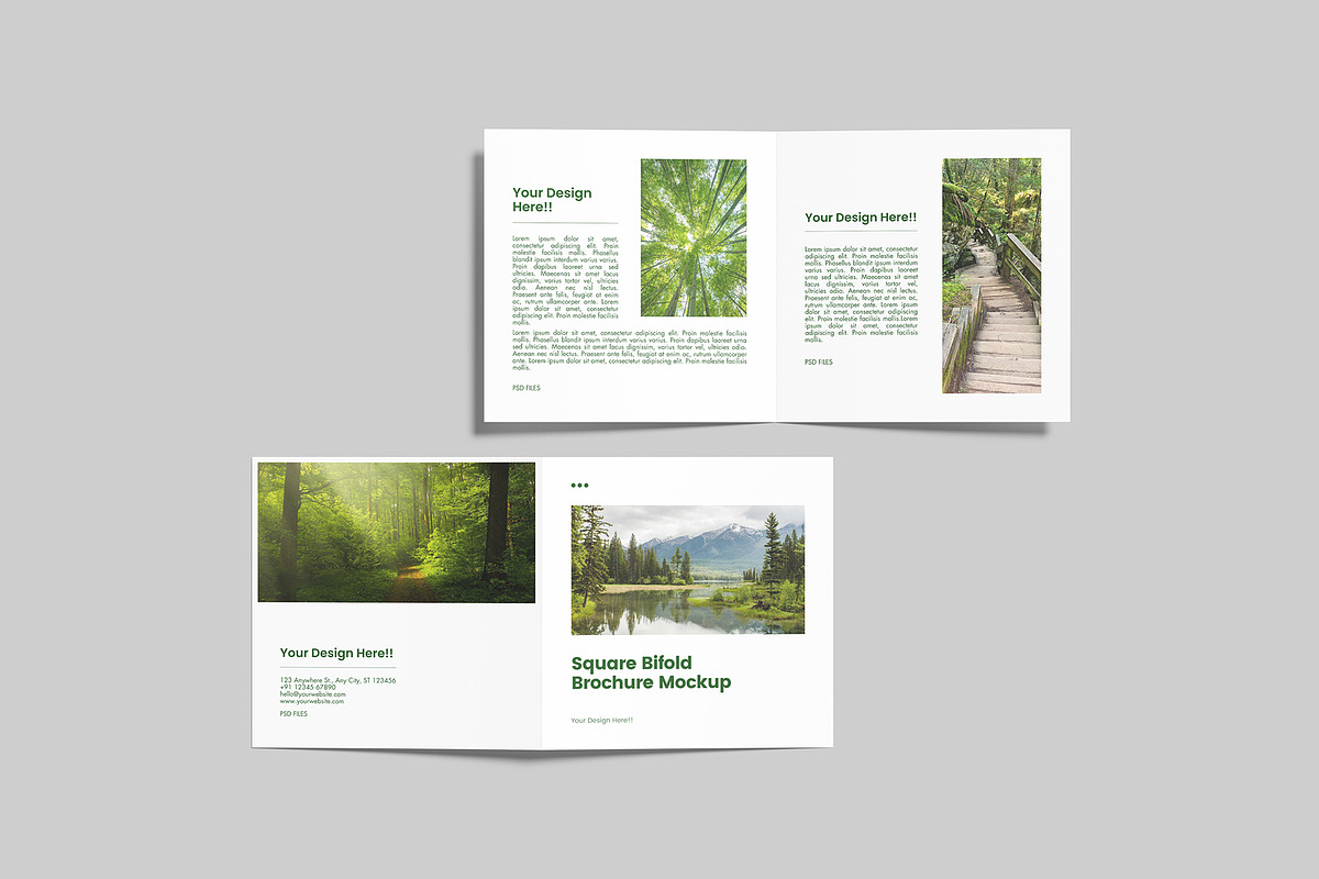 Square Bifold Brochure Mockup, a Books & Magazine Mockup by Graphiculon (Photo 8 of 11)