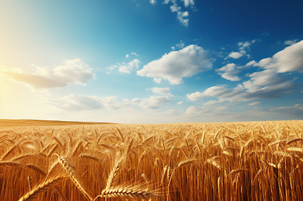Wheat field with blue sky, a Nature Photo by AlyaAnd